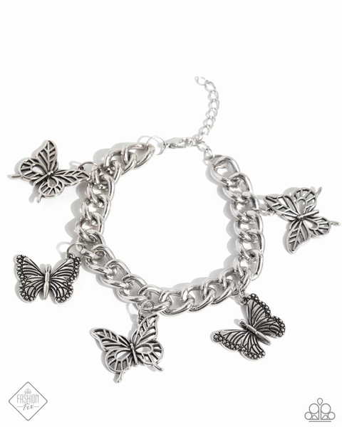 Paparazzi Aerial Ambience - Silver Butterfly Bracelet