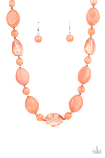 Paparazzi Staycation Stunner Necklace and I Need a STAYCATION Bracelet Orange Set