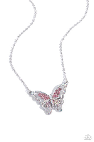 Paparazzi Weekend WINGS Butterfly Pink Necklace