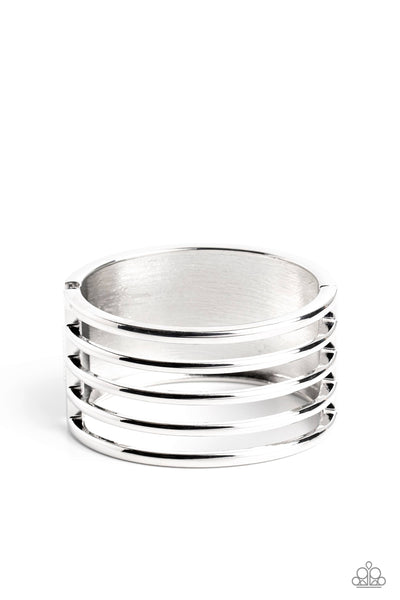 Paparazzi Wayward Warrior - Silver Hinged Bracelet