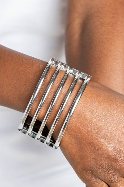 Paparazzi Wayward Warrior - Silver Hinged Bracelet