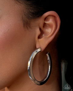 Paparazzi Sleek Spotlight Hoop Earrings Silver