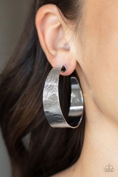 Paparazzi Curve Crushin - Silver Hoop Earrings