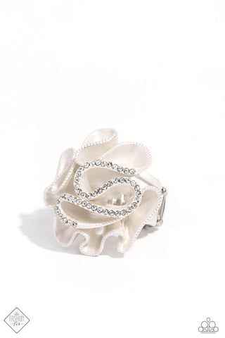 Paparazzi Crimped Confidence - White Ring