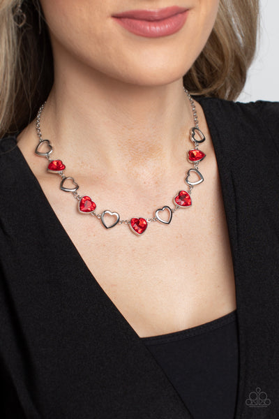 Paparazzi Contemporary Cupid - Red Heart Necklace