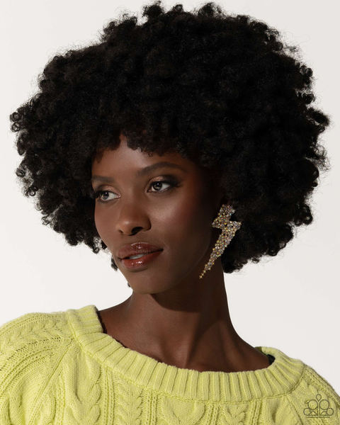 Paparazzi Electric Effulgence - Gold Flash Earrings