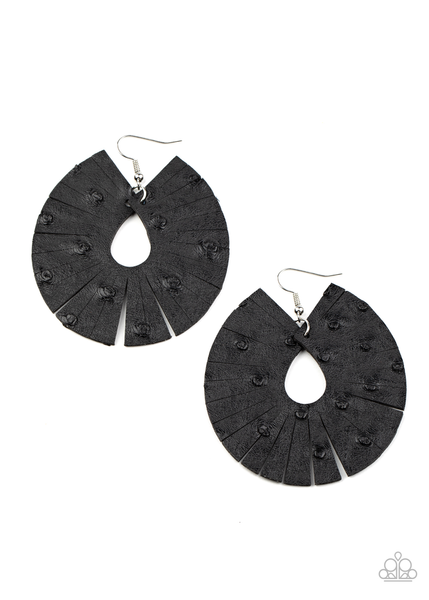 Paparazzi Palm Islands - Black Earrings