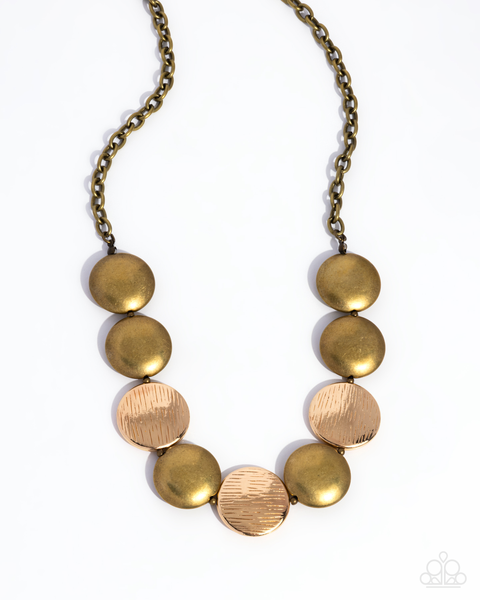 Paparazzi Engraved Energy - Brass Necklace