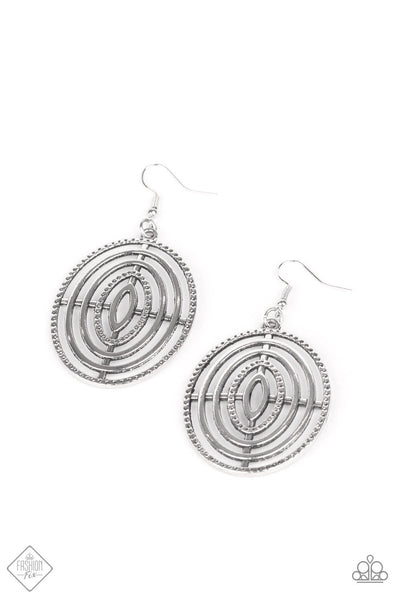 Paparazzi Totally on Target  Silver Earrings