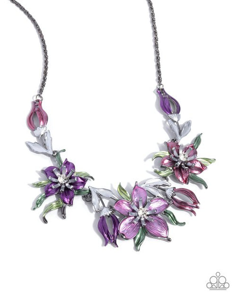 Paparazzi Floral Protocol Purple Necklace