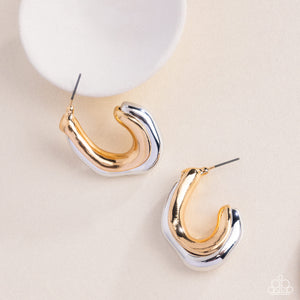 Paparazzi Metallic Multicolored Mini Hoop Earring