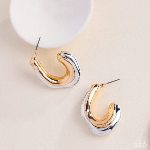 Paparazzi Metallic Multicolored Mini Hoop Earring