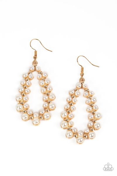 Paparazzi Absolutely Ageless - Gold Pearl Earrings