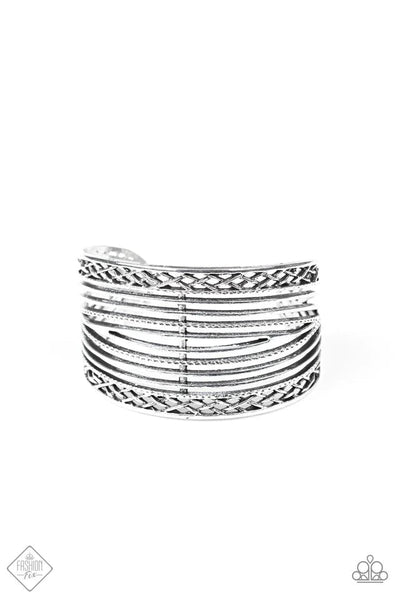 Paparazzi Brace Yourself Cuff Bracelet Silver