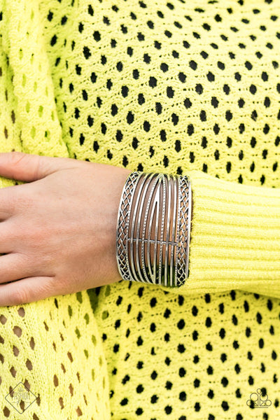 Paparazzi Brace Yourself Cuff Bracelet Silver