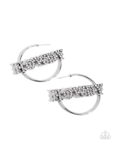 COMING SOON Paparazzi Paparazzi Howdy Hoedown - White Hoop Earrings