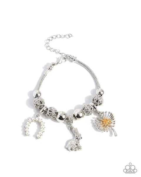 Paparazzi Graceful Godsend - White Bracelet