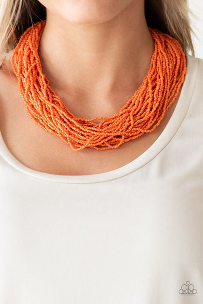 Paparazzi The Show Must CONGO On! Orange Seed Bead Necklace