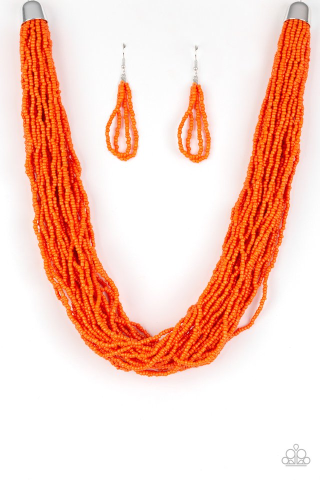 Paparazzi The Show Must CONGO On! Orange Seed Bead Necklace