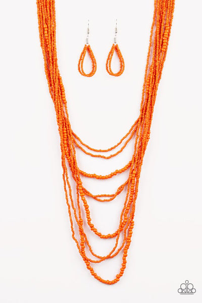 Paparazzi Totally Tonga Seed Bead Necklace Orange