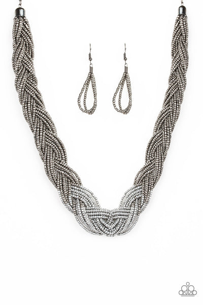 Paparazzi Brazilian Brilliance Seed Bead Necklace Silver