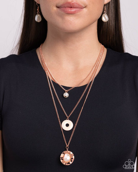 Paparazzi Refined Reaction Shiny Copper Necklace