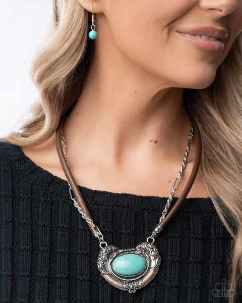 Paparazzi Grounded ￼Gesture Necklace Blue