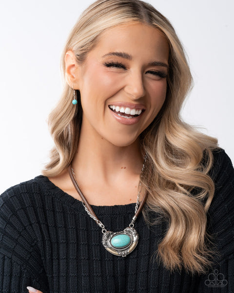 Paparazzi Grounded ￼Gesture Necklace Blue