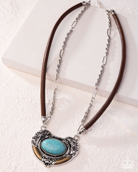 Paparazzi Grounded ￼Gesture Necklace Blue