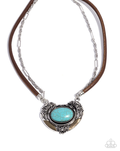 Paparazzi Grounded ￼Gesture Necklace Blue