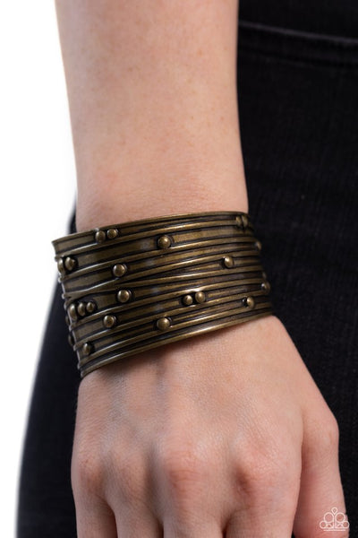 Paparazzi Mechanical Motif Cuff Brass Bracelet