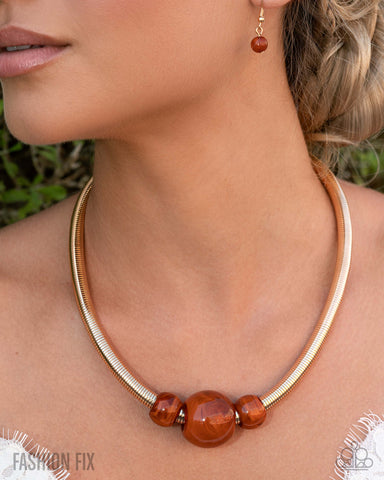 Paparazzi Sleek Shift Necklace Gold