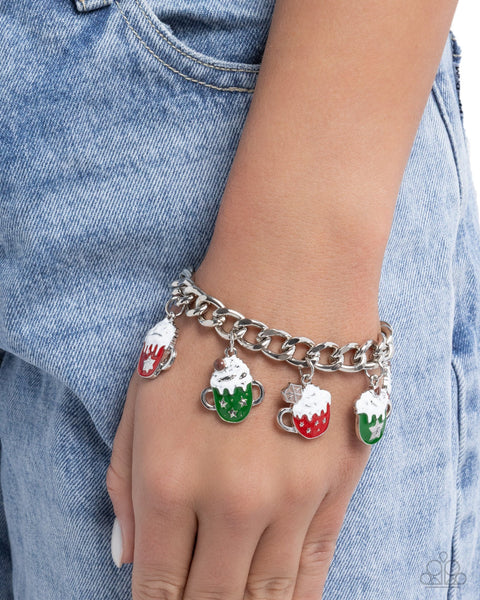 Paparazzi Christmas Morning Lanyard Necklace & Cup of Christmas Cheer Charm Bracelet Multi Set