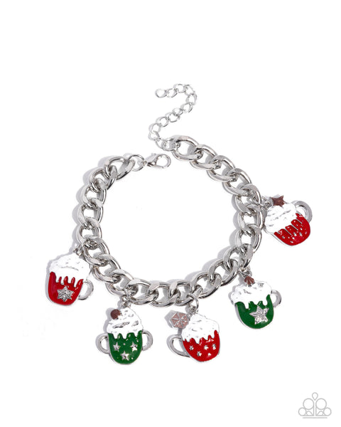 Paparazzi Christmas Morning Lanyard Necklace & Cup of Christmas Cheer Charm Bracelet Multi Set