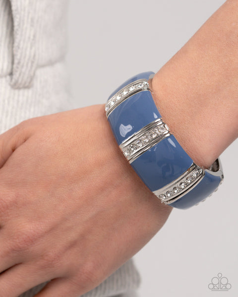 Paparazzi Fashionable Fringe Necklace & Colored Cameo Bracelet Blue Set