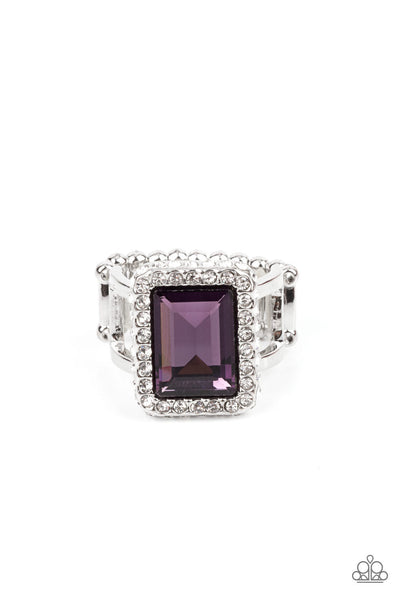 COMING SOON Paparazzi 
Palatial Poise Pearl Necklace  & Glamorously Glitzy Ring Purple Set