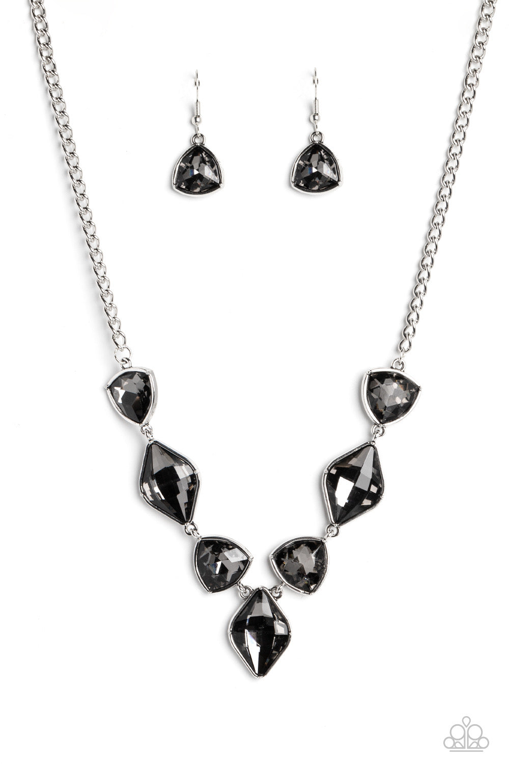 Paparazzi Glittering Geometrics - Silver Necklace