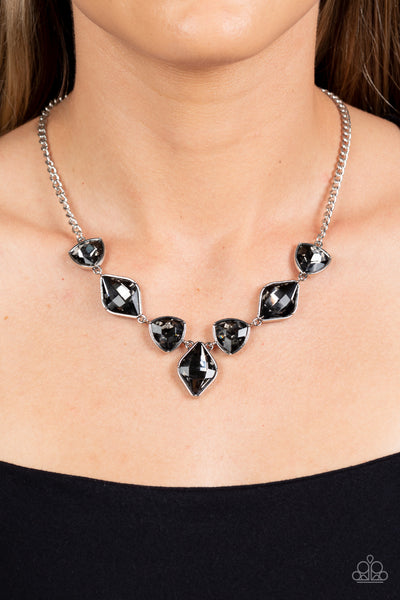 Paparazzi Glittering Geometrics - Silver Necklace