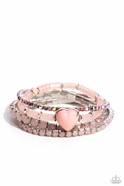 Paparazzi True Loves Theme - Pink Heart Bracelet