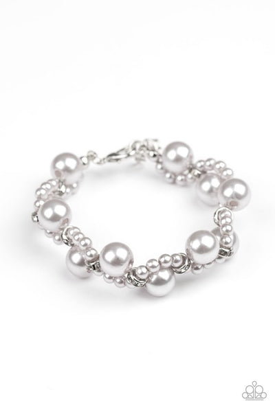 Paparazzi Utmost Uptown - Silver Pearl Bracelet