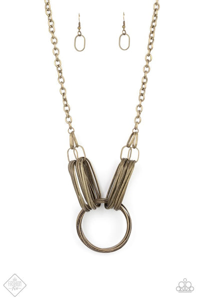 Paparazzi Lip Sync Links Brass Necklace