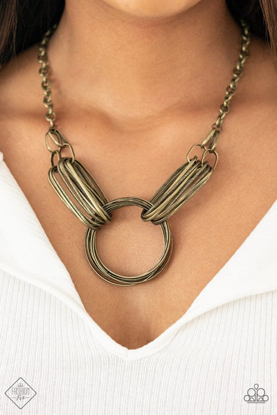 Paparazzi Lip Sync Links Brass Necklace