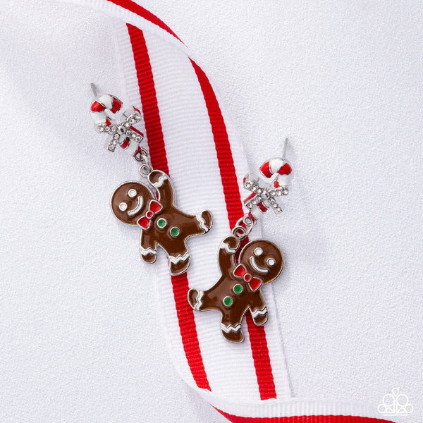 Paparazzi Gingerbread Man Earrings Brown