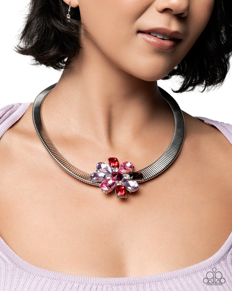 Paparazzi Forward Florals Necklace Pink
