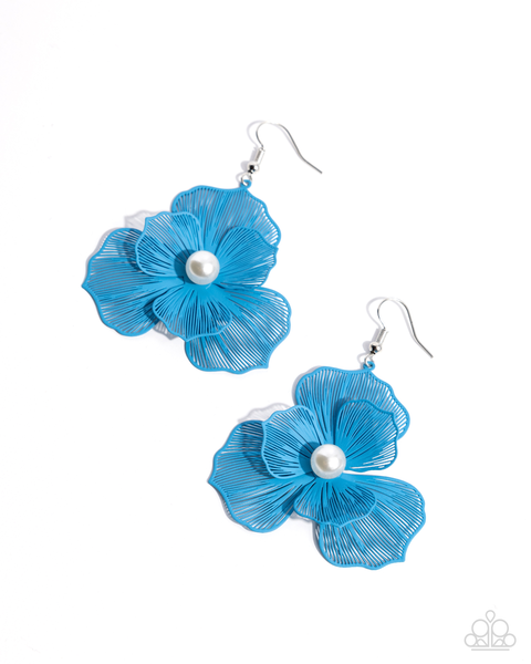 COMING SOON Paparazzi PETAL the Score - Blue Earrings