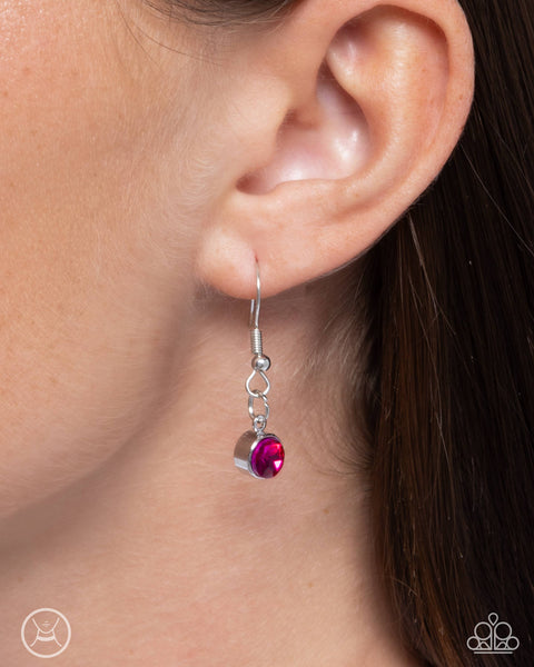 COMING SOON Paparazzi Courting Confidence Earrings & Valentines Vibe - Heart Choker Necklace - UV Pink Set