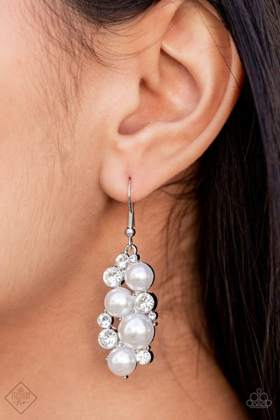 Paparazzi Fond of Baubles White Pearl Earrings