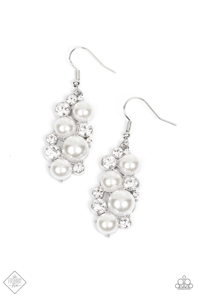 Paparazzi Fond of Baubles White Pearl Earrings