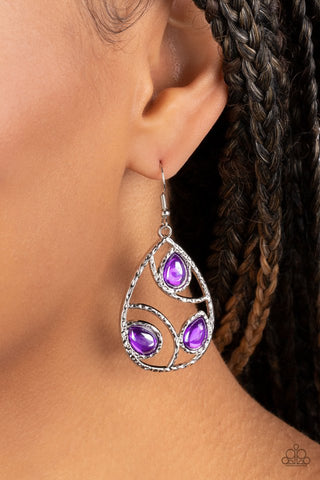 Paparazzi Send the BRIGHT Message - Purple Earrings