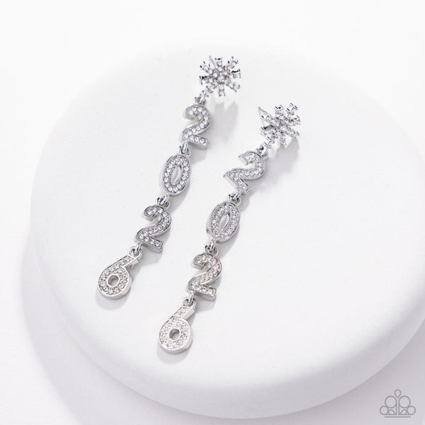 Paparazzi Ring In The Shimmer Earrings White